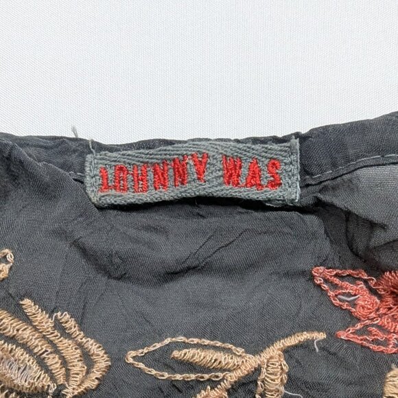 Johnny Was Vintage Grey with beige & rust Embroidery Scoop neck with Buttons 2X - Picture 6 of 7